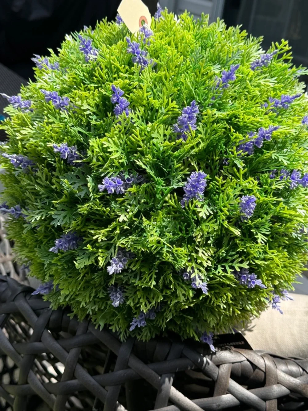 Frontgate Artificial Lavender Topiary Ball - Green and Purple Faux Floral Accent